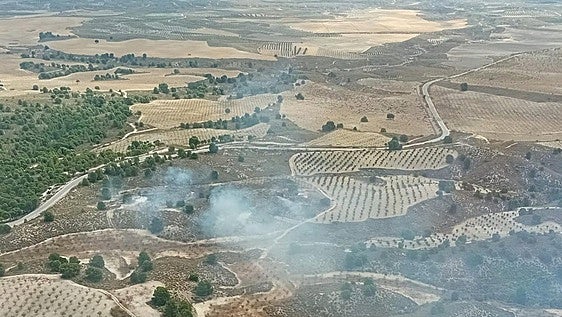 El Infoca combate un incendio forestal en Cortes de Baza