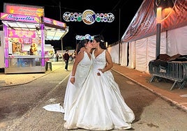 Libe y Cristina en la Feria de San Lucas.