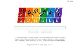 Google hace un guiño popular luciendo una bandera multicolor en apoyo a la comunidad gay. / R.C.