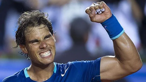 Nadal celebra victoria ante Dodig. 