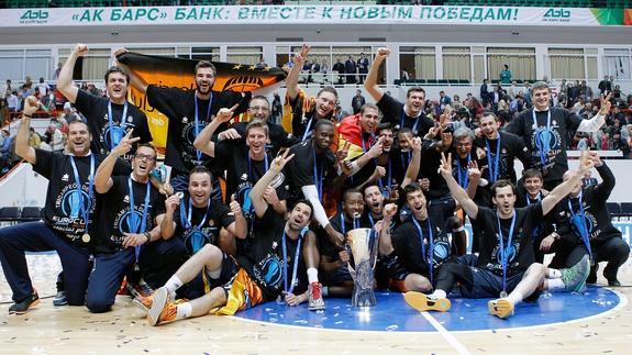 El Valencia Basket celebra el título de la Eurocup. 