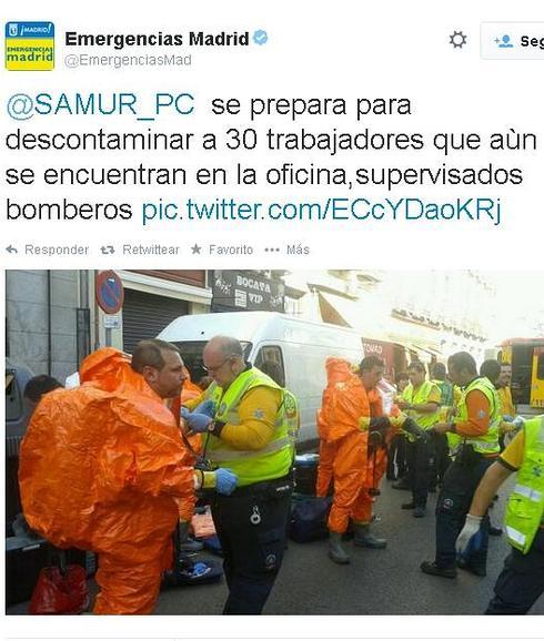 Imagen subida por el equipo de Emergencias de Madrid. 