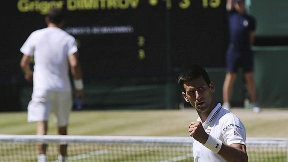 Djokovic celebra un punto. 