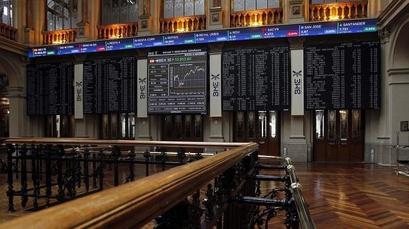 Interior de la Bolsa de Madrid. 