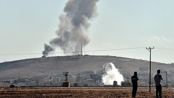 Bombardeos sobre Kobani. 