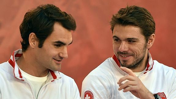Roger Federer y Stanislas Wawrinka. 