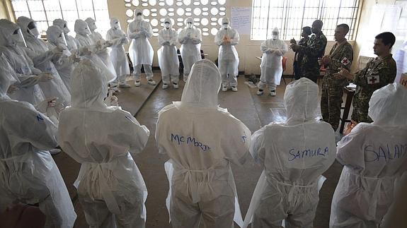Curso sobre el ébola del Ejército británico en Freetown (Sierra Leona).