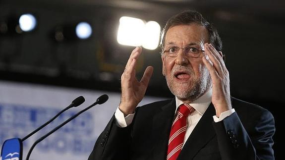 Rajoy, durante el discurso de este sábado 
