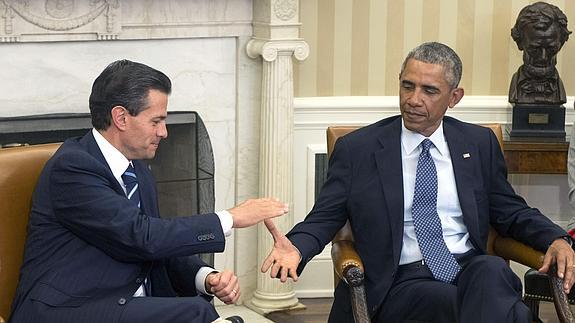 Peña Nieto y Obama, durante la reunión. 