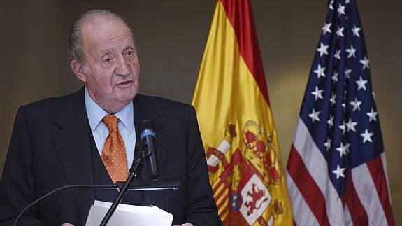 Don Juan Carlos, durante su reciente visita a Washington. 