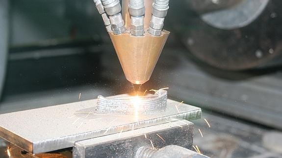 La técnica utilizada se denomina 'laser cladding'.