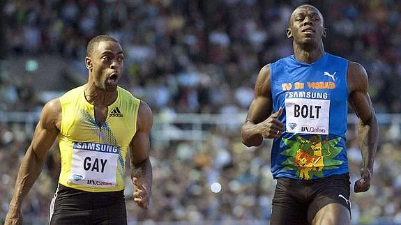 Gay supera a Bolt en la final de la Liga de Diamantes de 2010. 