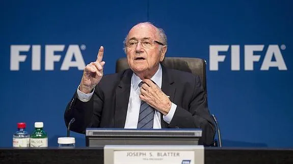 Joseph Blatter, durante su rueda de prensa. 