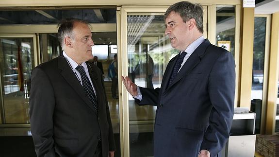 Javier Tebas (LFP) y Miguel Cardenal (CSD). 