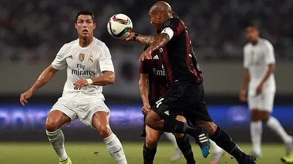 Cristiano Ronaldo durante el partido ante el Milan. 