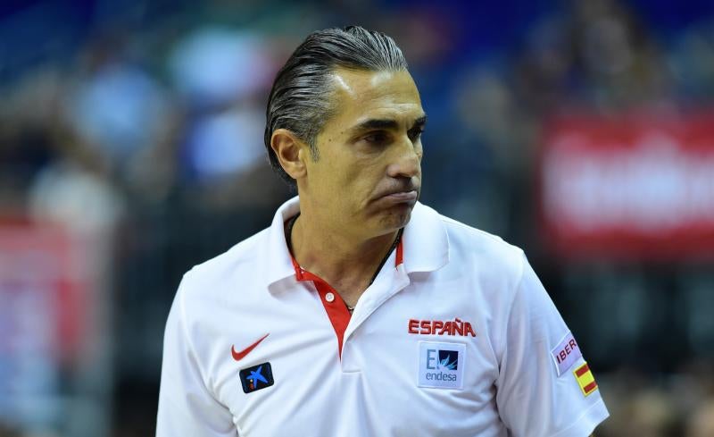 Sergio Scariolo, durante un partido del Eurobasket. 