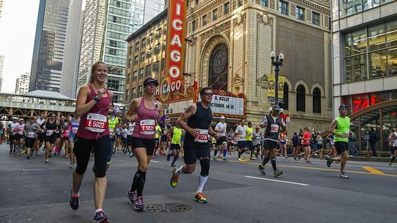 Corredores en la maratón de Chicago.