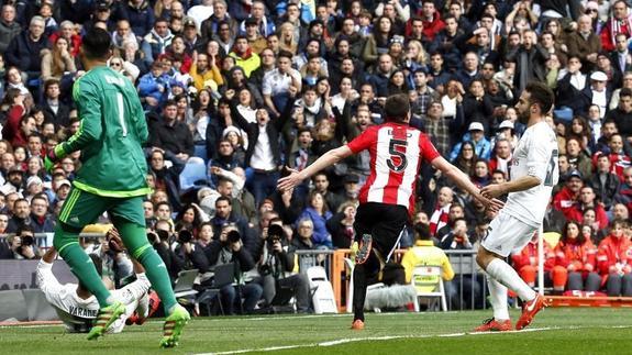 Eraso, tras aprovechar el sábado un error de Varane para el 1-1 del Athletic. 