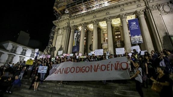 Protesta en Río de Janeiro.