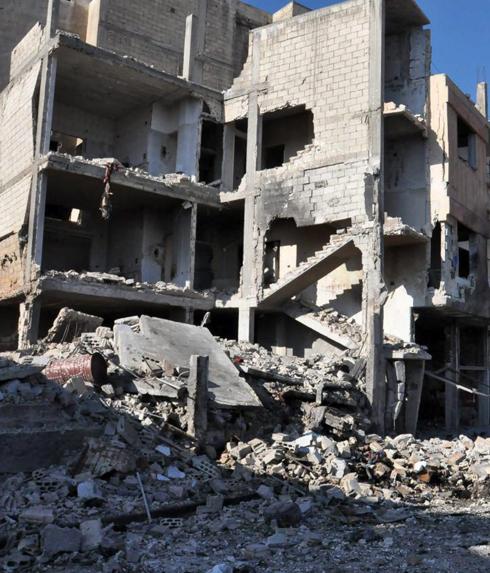 Edificio destruido por una explosión en Homs el pasado 5 de septiembre. 