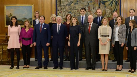 La reina Letizia, durante la audiencia. 