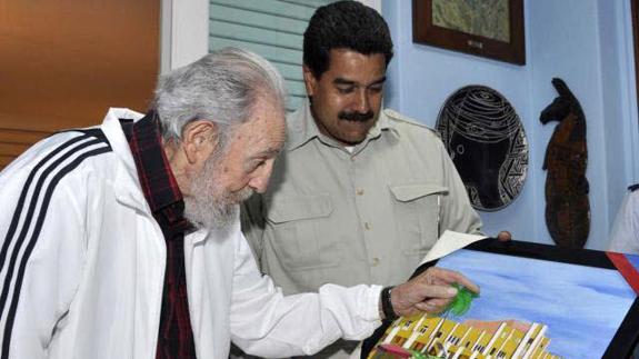 El presidente Maduro con Fidel Castro.