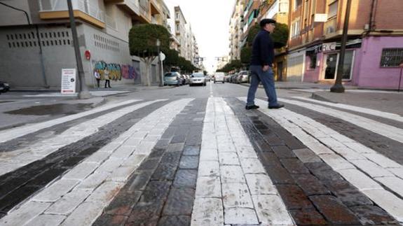 Paso de cebra en el que ha tenido lugar el accidente.