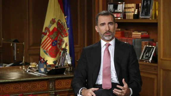 Felipe VI, durante su discurso de Navidad.