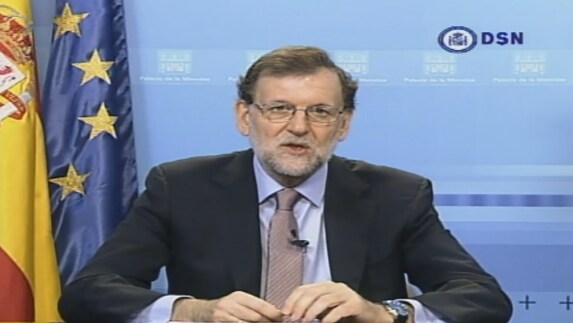 Mariano Rajoy durante la videoconferencia.