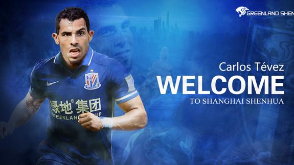El Shanghai Shenhua da la bienvenida a Carlos Tévez. 