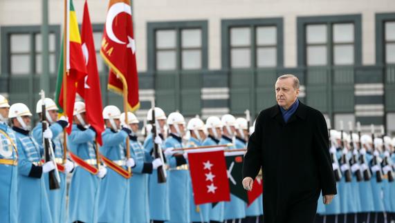 Erdogan, presidente turco, durante un desfile. 