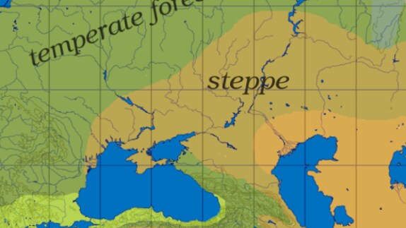 Situación geográfica de la estepa póntico-caspia.