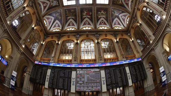 Interior de la Bolsa de Madrid.