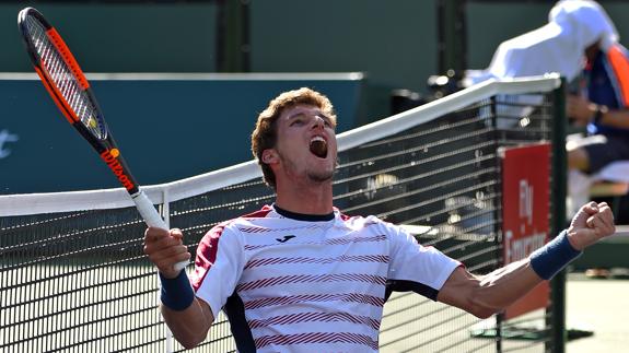 Pablo Carreño celebra su victoria ante Pablo Cuevas.