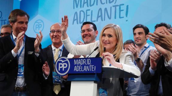 Cristina Cifuentes, tras asumir la Presidencia de los populares madrileños.