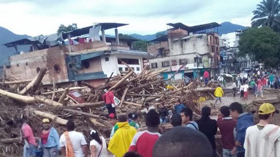 Destrozos causados por la riada en Putumayo.