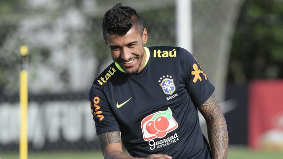 El brasileño Paulinho, en un entrenamiento. 