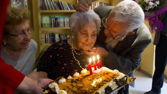 Ana Vela en su 110 cumpleaños.