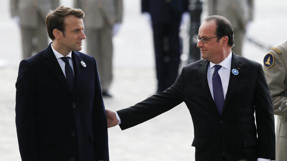 Macron y Hollande.
