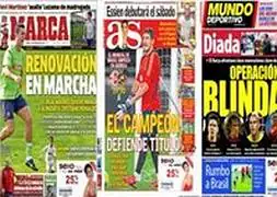 La selección española, Cristiano Ronaldo y el FC Barcelona se reparten las portadas deportivas