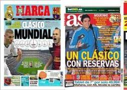 Real Madrid CF y FC Barcelona vuelven a jugar el Clásico mundial también en las portadas