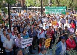 Hace tres años los agricultores se manifestaron para pedir el almacenamiento del aceite :: IDEAL