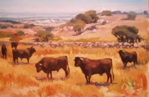 Reproducción de uno de los paisajes castellanos captados por el pincel de Luis Cañadas. :: IDEAL