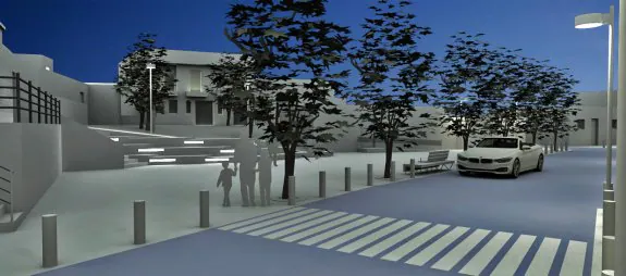 Simulación de cómo quedará la plaza Simón Fuentes Ridao tras las obras de remodelación que comenzarán en breve.