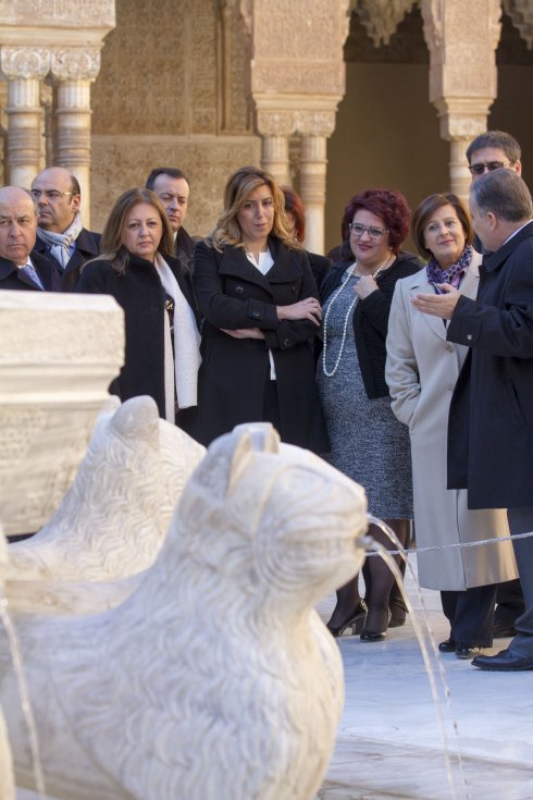 La presidenta de la Junta, Susana Díaz en la Alhambra en una actividad del Milenio de Granada. :: 