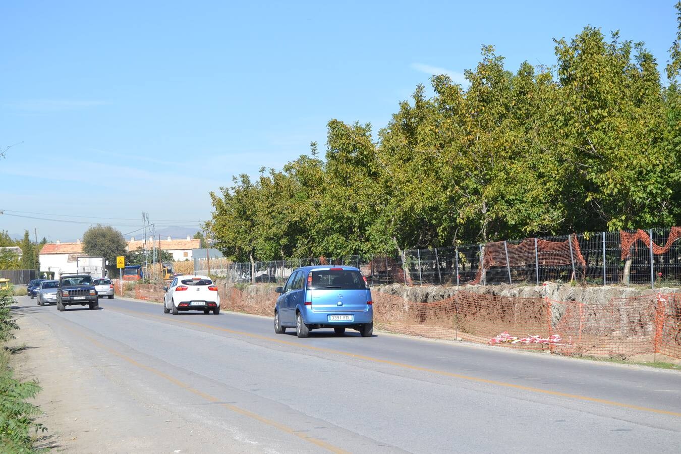 La carretera de La Zubia, con las obras que se están llevando a cabo ahora. 