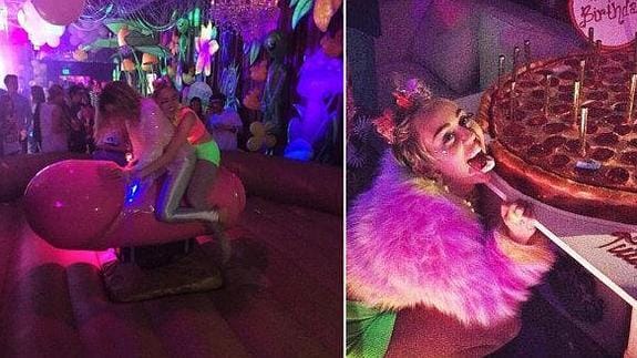 Miley Cyrus, entre penes, novio y desnudos en su 22 cumpleaños