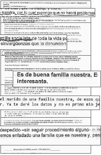 «Con ella tengo compromiso para que trabaje en el servicio de limpieza. Es medio familia de mi mujer»