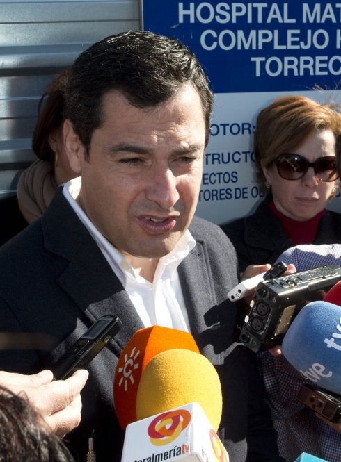 Juanma Moreno, ayer.