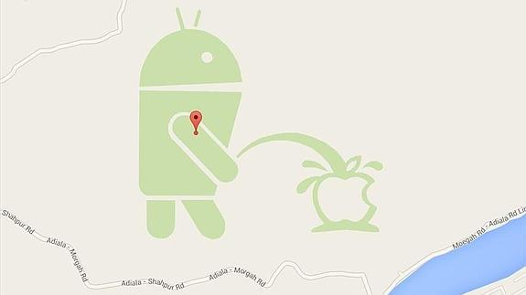 Android se mea sobre Apple en Google Maps